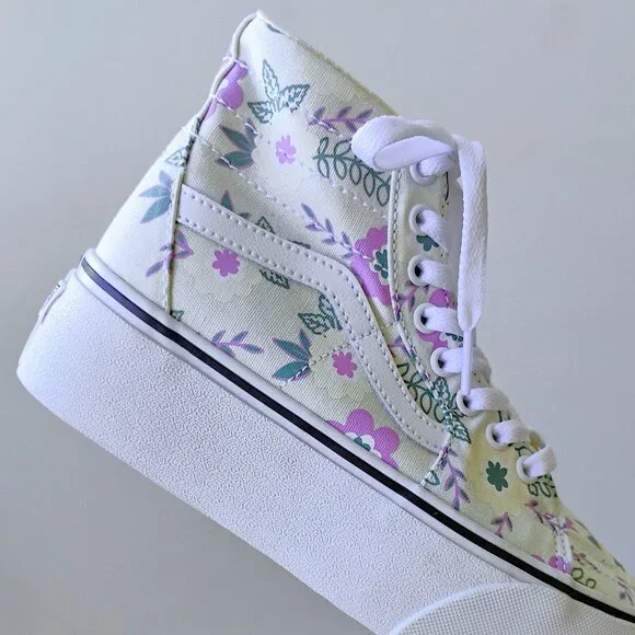 Vans Women Sk8-Hi Tapered Canvas Sneaker in Lovely Pastel Floral Frosted Mint - Picture 7 of 13
